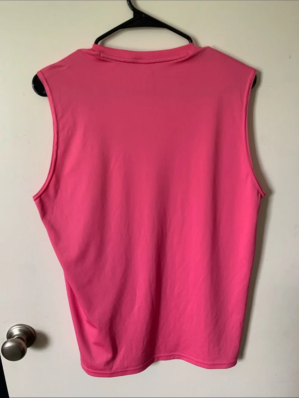 Nike Hot Pink Dri-FIT Muscle Tee with White Swoosh